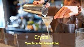  Presentation with cocktail bar - Presentation theme featuring classic counter - alcohol drinks people and luxury background and a tawny brown colored foreground