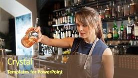  Presentation with alcohol energy drinks - Beautiful slide deck featuring classic counter - alcohol drinks people and luxury backdrop and a tawny brown colored foreground