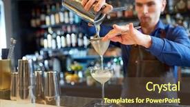  Presentation with cocktail bar - Beautiful theme featuring classic counter - alcohol drinks people and luxury backdrop and a tawny brown colored foreground