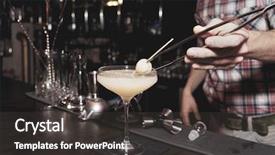  Presentation with bartender - Presentation theme having classic counter - bartender is making a cocktail background and a dark gray colored foreground
