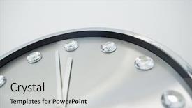  Presentation with hands reaching up - Slide set featuring classic counter - clock hands reaching 12 clock background and a light gray colored foreground