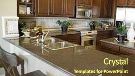  Presentation with classic - PPT layouts with classic counter - contemporary kitchen background and a tawny brown colored foreground