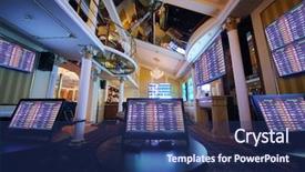  Presentation with luxury - Slides enhanced with classic counter - hall with lot of screens background and a navy blue colored foreground