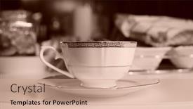  Presentation with cup of lemon tea - Presentation design having classic-cup-of-english-tea background and a coral colored foreground