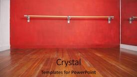  Presentation with ballet - Presentation theme enhanced with classic dance - ballet bar against wall background and a red colored foreground