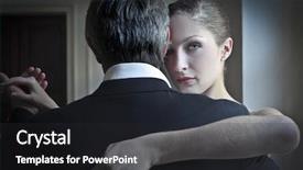  Presentation with classic - Audience pleasing PPT theme consisting of classic dance - beautiful woman dancing backdrop and a dark gray colored foreground