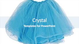  Presentation with blue - Cool new PPT theme with classic dance - blue skirt isolated on white backdrop and a teal colored foreground
