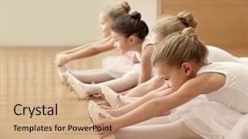  Presentation with exercises - Amazing presentation theme having classic dance - group of beautiful little ballerinas backdrop and a coral colored foreground