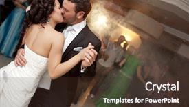  Presentation with married couple - Theme with classic dance - kissing just married couple dancing background and a tawny brown colored foreground