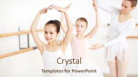  Presentation with dance teacher and children - Colorful slides enhanced with classic dance - little ballerina dancing with her backdrop and a sky blue colored foreground