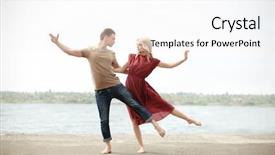  Presentation with outdoors - Slide deck consisting of classic dance - passionate couple dancing outdoors background and a white colored foreground