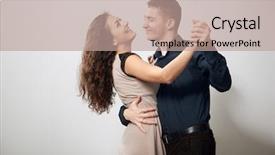  Presentation with tango - PPT theme consisting of classic dance - romantic couple dancing tango background and a coral colored foreground