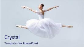  Presentation with ballerina - Cool new presentation design with classic dance - young beautiful ballerina posing backdrop and a sky blue colored foreground
