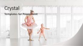  Presentation with ballerina - Slide set having classic dance - young gorgeous ballerina with her background and a light gray colored foreground
