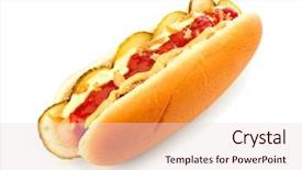  Presentation with danish - Audience pleasing PPT layouts consisting of classic danish hot dog backdrop and a lemonade colored foreground