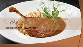  Presentation with black pearl - Slides having classic-dish-french-cuisine-roasted background and a coral colored foreground