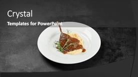  Presentation with minimal - Theme with classic-dish-french-cuisine-roasted background and a dark gray colored foreground