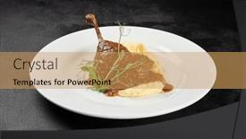  Presentation with minimal - Slides having classic-dish-french-cuisine-roasted background and a yellow colored foreground