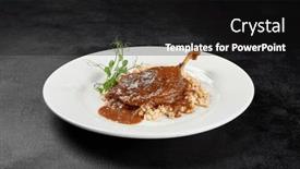  Presentation with black-pearl - PPT layouts having classic-dish-french-cuisine-roasted background and a black colored foreground