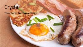  Presentation with bacon - Colorful theme enhanced with classic eggs hash browns backdrop and a coral colored foreground