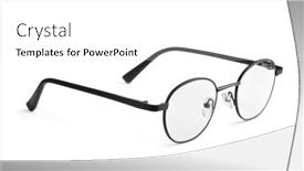  Presentation with black chrome metallic mesh metal - Presentation design consisting of classic-eyeglasses-with-black-metal background and a white colored foreground