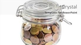  Presentation with classic - Beautiful PPT layouts featuring classic-glass-jar-and-euro backdrop and a white colored foreground