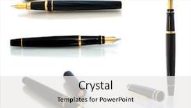  Presentation with fountain pen - Slide deck enhanced with classic gold-nibbed fountain pen background and a white colored foreground