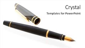  Presentation with gallery - Amazing theme having classic gold-nibbed fountain pen reflected on white please see my gallery for more backdrop and a white colored foreground