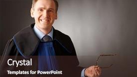  Presentation with attorney - Presentation theme consisting of classic gown thinking in court background and a tawny brown colored foreground