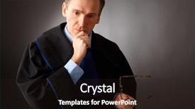  Presentation with attorney - Slide deck with classic gown thinking in court background and a wine colored foreground