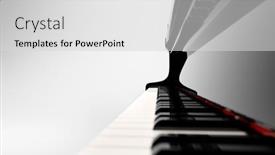  Presentation with piano keyboard - PPT theme enhanced with classic-grand-piano-keyboard-close background and a light gray colored foreground