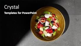  Presentation with dark simple - Slides enhanced with classic-greek-salad-on-ceramic background and a black colored foreground