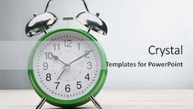  Presentation with green morning - Audience pleasing slide deck consisting of classic green alarm clock morning backdrop and a white colored foreground