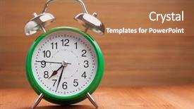  Presentation with green morning - Colorful presentation theme enhanced with classic green alarm clock morning backdrop and a coral colored foreground