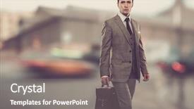  Presentation with music man in suit guitar - Colorful theme enhanced with classic grey suit with briefcase backdrop and a gray colored foreground