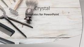  Presentation with classic - Audience pleasing PPT theme consisting of classic-grooming-and-hairdressing-tools backdrop and a light gray colored foreground