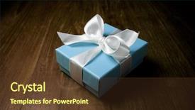  Presentation with blue and white tie dye swirl - Beautiful PPT theme featuring classic happy birthday - luxury box tied backdrop and a  colored foreground