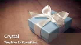  Presentation with luxury - Beautiful slides featuring classic happy birthday - luxury box tied backdrop and a  colored foreground