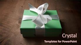  Presentation with blue and white tie dye swirl - Audience pleasing PPT theme consisting of classic happy birthday - luxury box tied backdrop and a  colored foreground