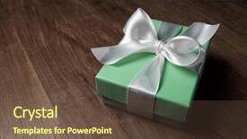  Presentation with luxury - Amazing PPT theme having classic happy birthday - luxury box tied backdrop and a  colored foreground