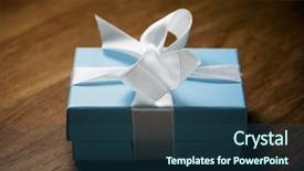  Presentation with luxury - PPT theme featuring classic happy birthday - luxury box tied background and a  colored foreground