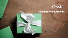  Presentation with blue and white tie dye swirl - Presentation consisting of classic happy birthday - luxury box tied background and a coral colored foreground