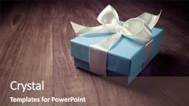  Presentation with blue and white tie dye swirl - PPT theme with classic happy birthday - luxury box tied background and a violet colored foreground