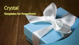  Presentation with luxury - Colorful PPT theme enhanced with classic happy birthday - luxury box tied backdrop and a tawny brown colored foreground