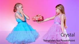  Presentation with pretty girl - Presentation with classic happy birthday - one pretty little girl dressed background and a lavender colored foreground