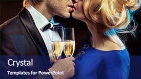  Presentation with cute birthday - PPT theme enhanced with classic happy birthday - portrait of a cute couple background and a navy blue colored foreground