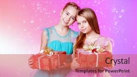  Presentation with fight two boxer boxing - Presentation having classic happy birthday - two pretty little girls dressed background and a  colored foreground