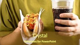  Presentation with ketchup - Cool new theme with classic hot dog with mustard backdrop and a tawny brown colored foreground