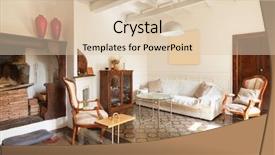  Presentation with living room - Cool new presentation theme with classic house - comfortable living room interior backdrop and a lemonade colored foreground