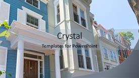  Presentation with usa - Amazing theme having classic house - georgetown historical district townhouses facades backdrop and a light blue colored foreground